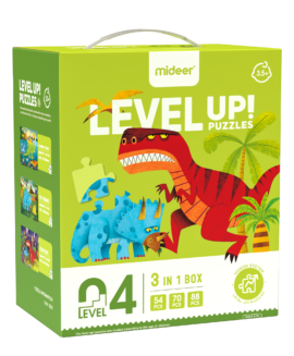 Bộ xếp hình cho bé Mideer Level Up Puzzles – Level 4 Chủ Đề Khủng Long, Đồ chơi giáo dục trẻ em từ 1,2,3,4,5,6,7 tuổi
