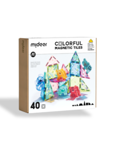 [40pcs] Bộ Xếp Hình Nam Châm Ánh Sáng Mideer Colorful Magnetic Tiles 40 chi tiết cho bé 3+