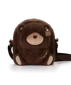 Túi đeo chéo cho bé gái bé trai ZoyZoii Kids Crossbody Bag, túi xách cho bé gái B81 - Gấu Nâu