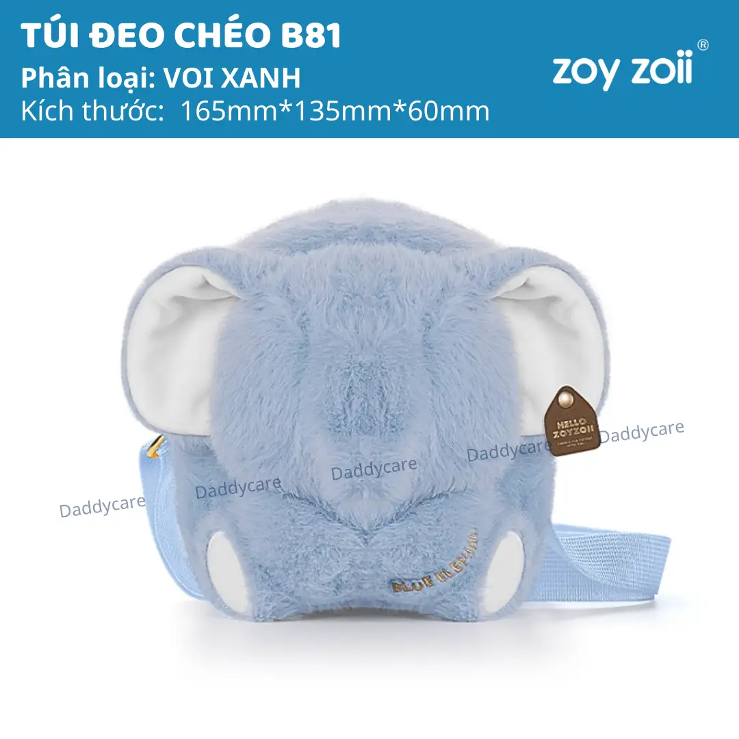 Túi đeo chéo cho bé gái bé trai ZoyZoii Kids Crossbody Bag, túi xách cho bé gái B81 – Voi Xanh