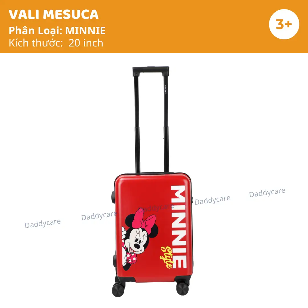 Vali kéo cho bé Mickey cao cấp chính hãng Disney 20inch