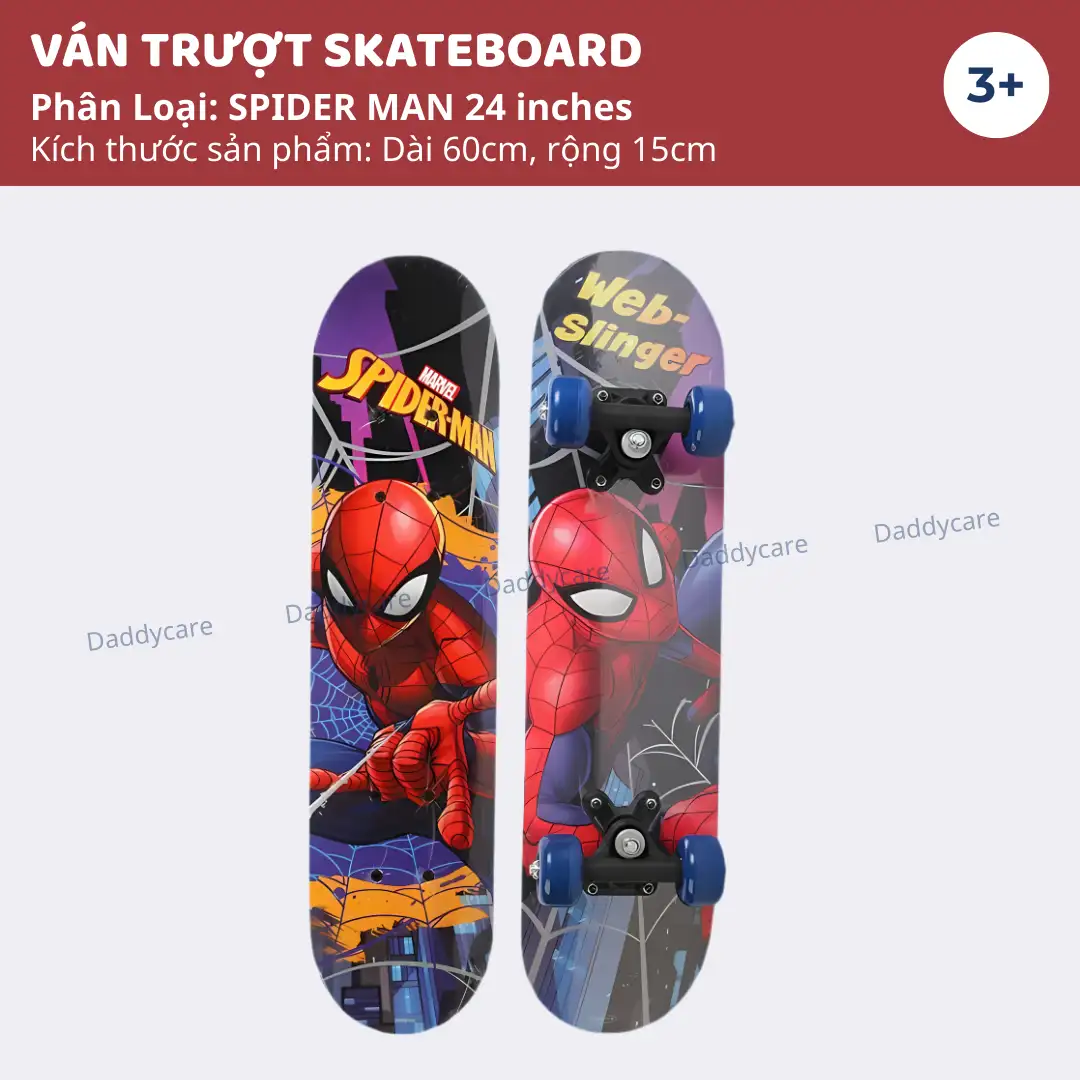 Ván trượt cao cấp Spiderman cho bé Mesuca Marvel 3+