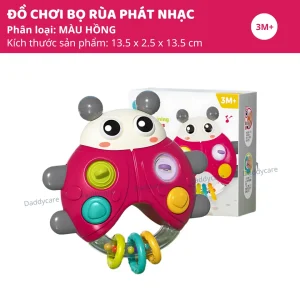Lục lạc cho bé sơ sinh phát nhạc hình bọ rùa màu hồng Goodway 3m+