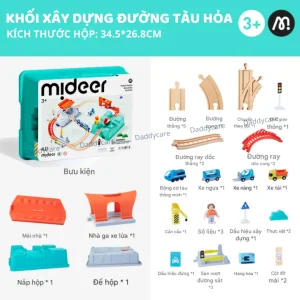 Mô Hình Lắp Ráp Đường Tàu Hỏa Mideer Train Track Building Blocks 3+