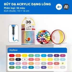 Bút màu Acrylic cho bé Mideer Acrylic Markers 3+