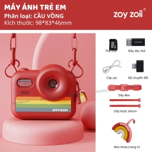 Máy chụp ảnh cho bé kèm thẻ nhớ Zoyzoii 3+( Cầu vồng)