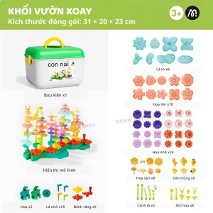 Bộ lắp ráp mô hình khối vườn xoay Mideer Rotating Garden Puzzle Blocks 3+
