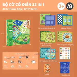 Đồ chơi trí tuệ cho bé Mideer Classic Games 32In1 3+