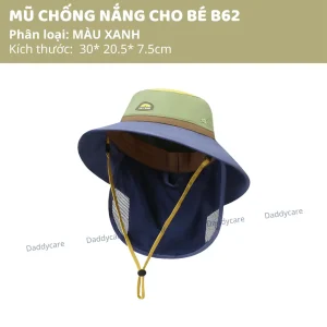 Mũ chống nắng che vai gáy Zoyzoii 3+( màu xanh)