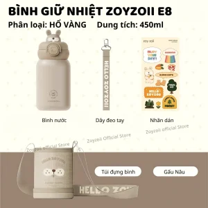 Bình nước giữ nhiệt Zoyzoii ( Thỏ xám) 3m+